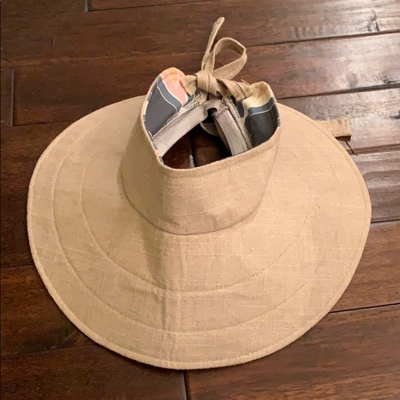 Barbara Cobb Tan Sun Hat Visor Upf 